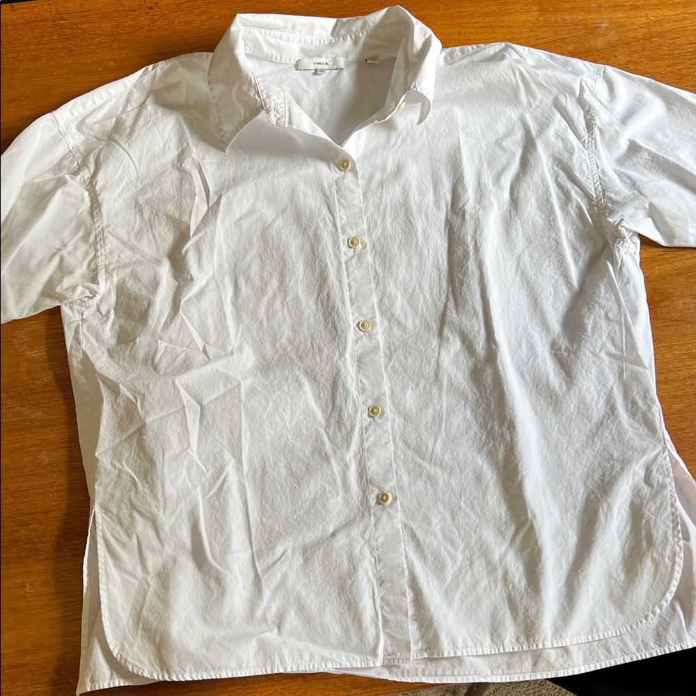Vince White Casual Button Down Shirt